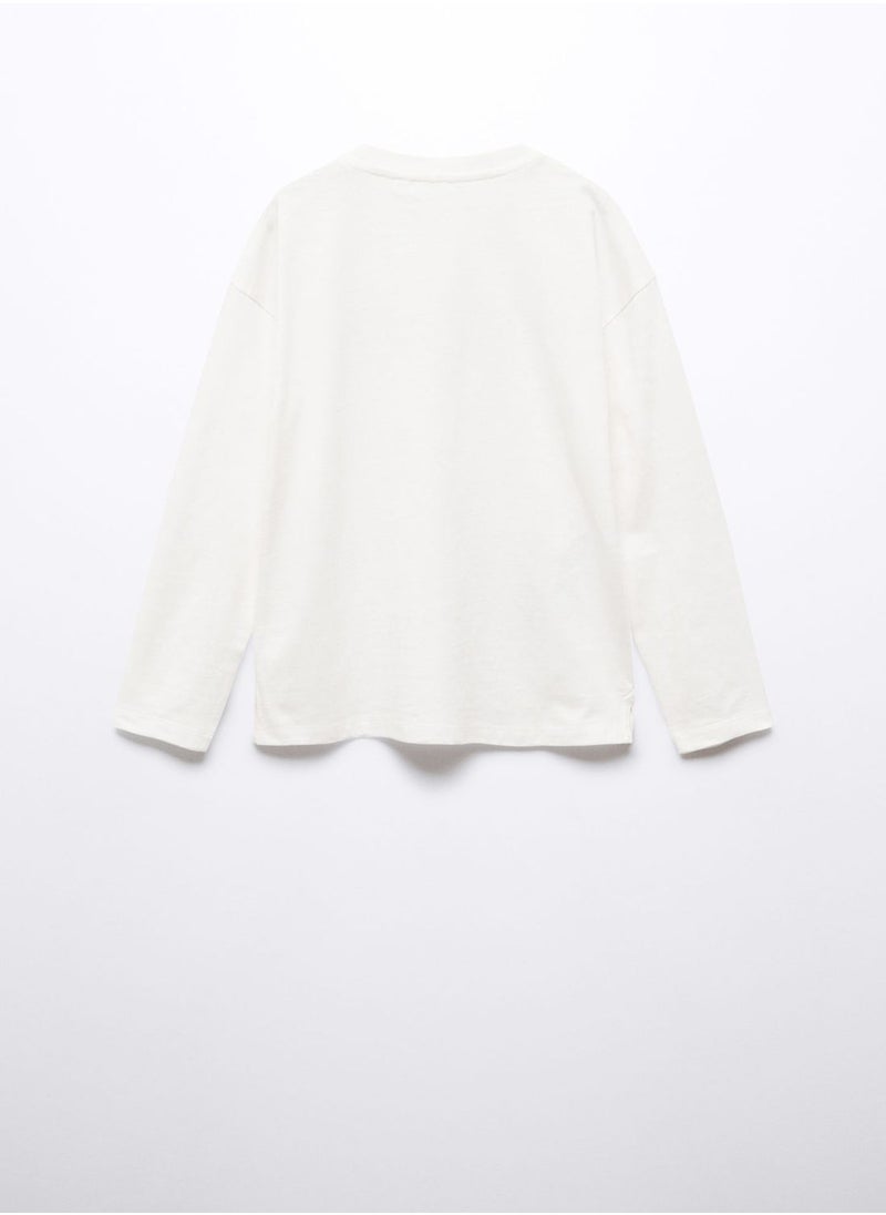 MANGO - Kids Text Crew Neck T-Shirt - Image 1