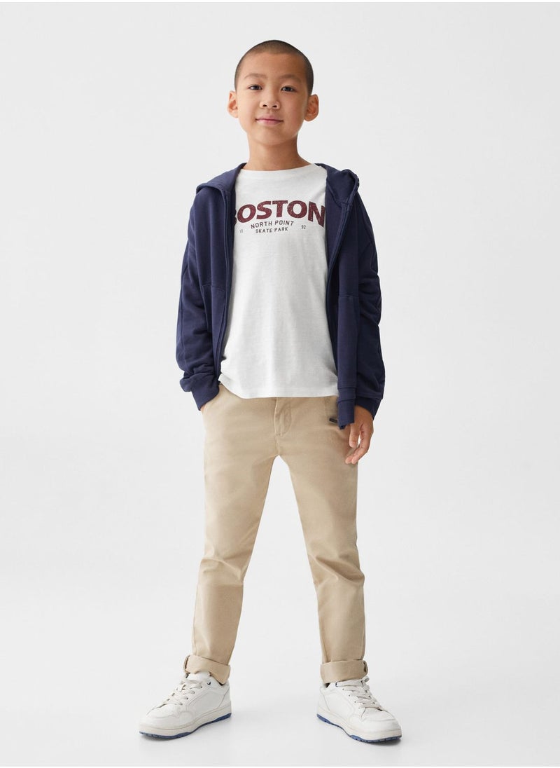 MANGO - Kids Text Crew Neck T-Shirt - Image 1