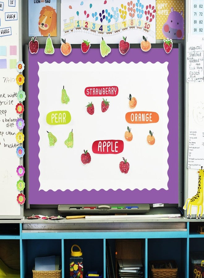 Whaline 65.6ft Purple Blue Bulletin Board Borders 4 Rolls Purple Blue Die-Cut Bulletin Board Trim for School Classroom Office Chalkboard Decoration - Image 5