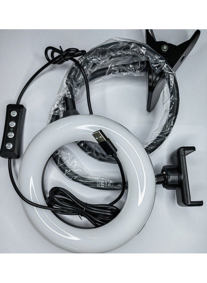 LED Live Light 6-inch Anchor Beauty Tender Skin Photo Ring Lamp Clip Hose Learning Eye Lamp Factory-Specification:Black 6inch  - Image 1