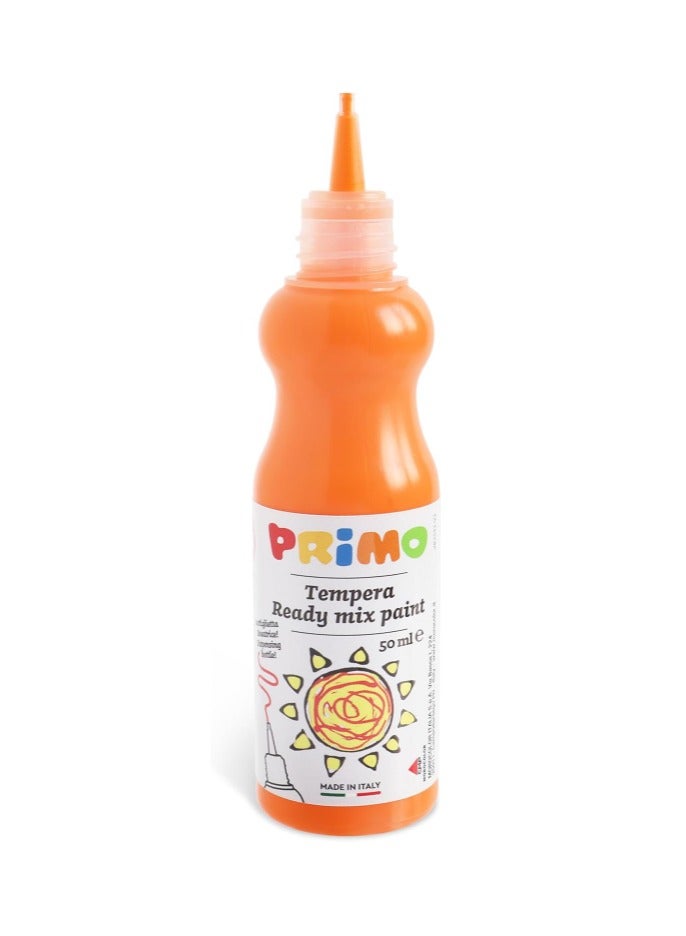 PRIMO Tempera Paint Bottle, 50ml, Orange, Non-Toxic, Convenient, for Artists by Primo - Image 1