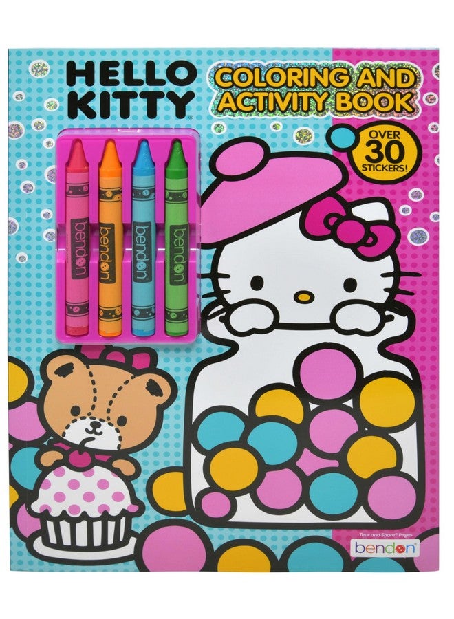 Bendon Bendon Hello Kitty Coloring Book | Hello Kitty Activity Book with 4 Crayons | Kawaii Kitty | 30 Stickers | Officially Licensed - Image 1