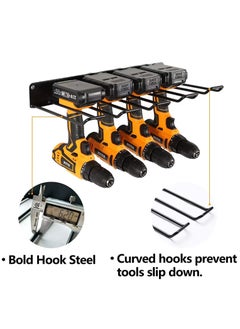 XiuWoo 2 Pack Wall Mount Power Metal Tool Organizer Storage Rack, Drill Holder, Floating Cordless Power Tool Storage Rack, Tool Storage Shelving, Home Storage Rack  - Image 4