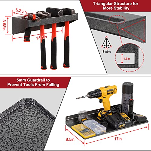 AHOWPD Screwdriver Organizer, Metal Plier Organizer Hammer Rack Screwdriver Holder Hand Tool Organizer and Storage Rack Wall Mount for Garage Workshop Workbench - 4 Pack - Image 3