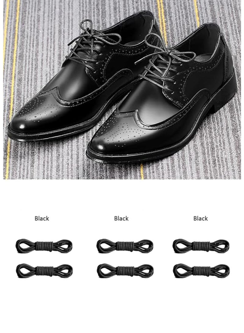 متجر الفرح أربطة أحذية دائرية مشمعة، 80 سم/31.5 بوصة، أربطة أحذية أكسفورد رسمية للرجال أو النساء، أسود - Image 4
