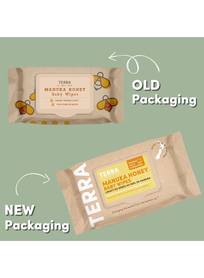 Terra مناديل تيرا بامبو للأطفال: عسل مانوكا، 99.5% ماء نيوزيلندي نقي، 100% ألياف بامبو قابلة للتحلل، 0% بلاستيك، مناديل أطفال غير معطرة للبشرة الحساسة، 12 عبوة تحتوي على 70 منديل - Image 2