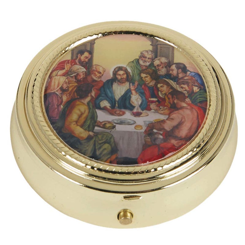Autom Gold Toned Catholic Communion Chalice Eucharist Host Carrier Travelling Pyx - Image 1