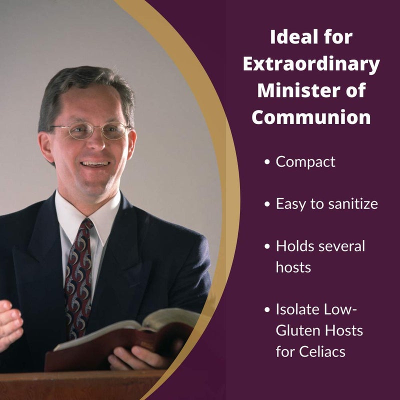 Autom Gold Toned Catholic Communion Chalice Eucharist Host Carrier Travelling Pyx - Image 3