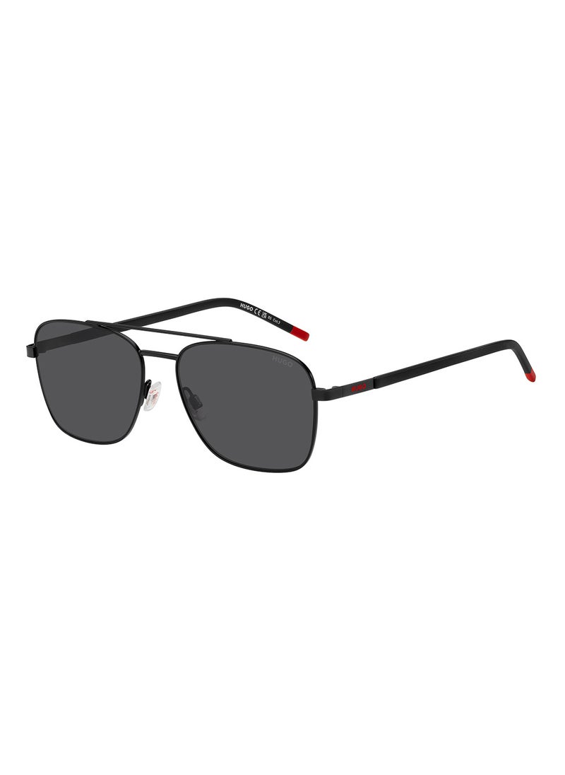 Men's UV Protection Rectangular Sunglasses - Hg 1269/S Black Millimeter - Lens Size: 57 Mm