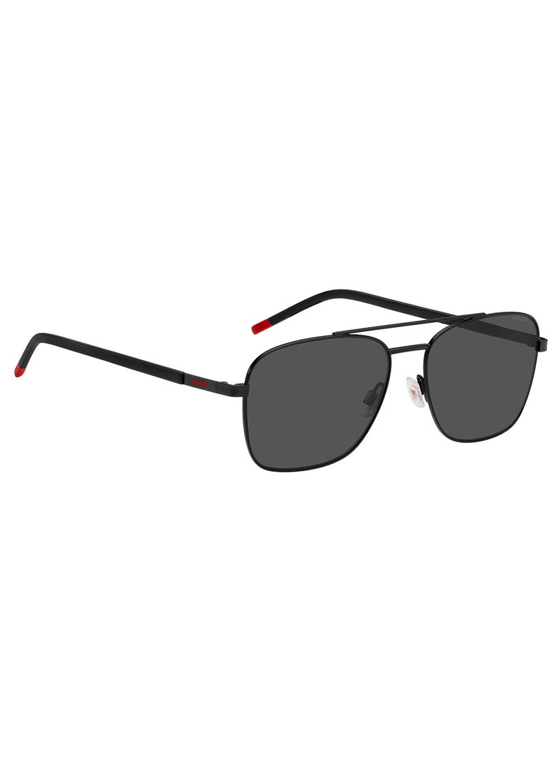 Men's UV Protection Rectangular Sunglasses - Hg 1269/S Black Millimeter - Lens Size: 57 Mm