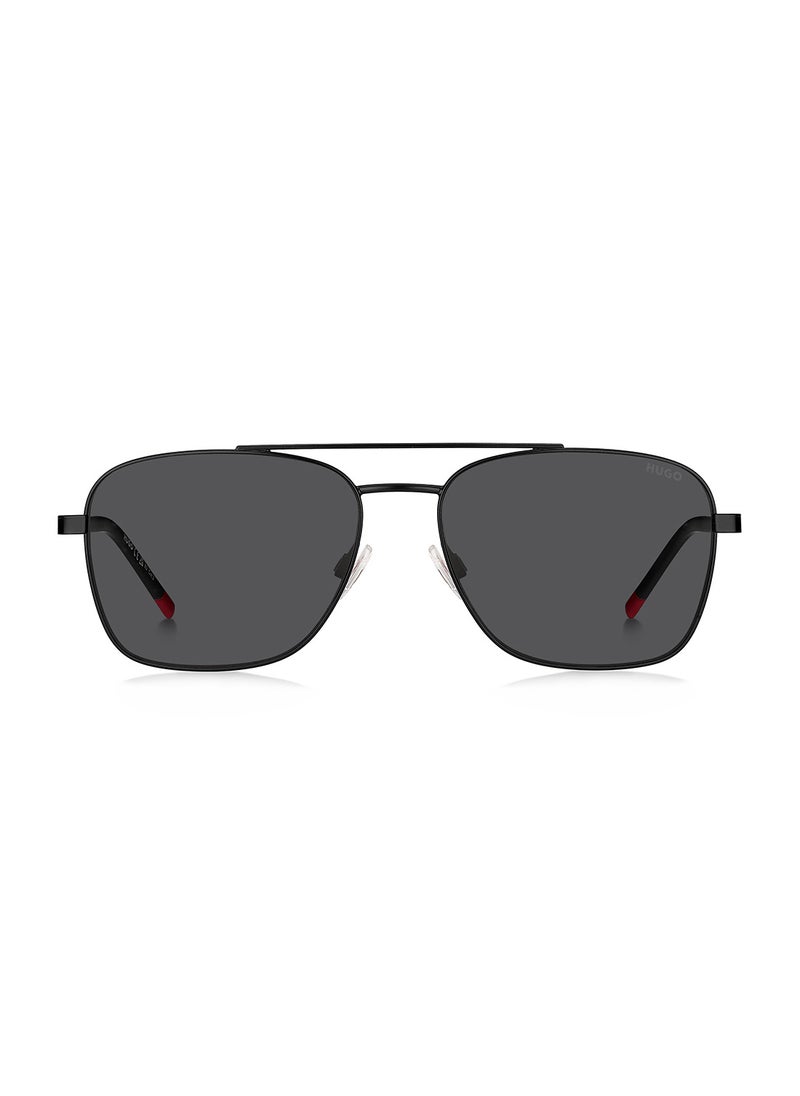 Men's UV Protection Rectangular Sunglasses - Hg 1269/S Black Millimeter - Lens Size: 57 Mm
