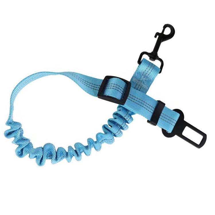 Generic Adjustable Dog Car Safety Belt Harness Sky Blue 