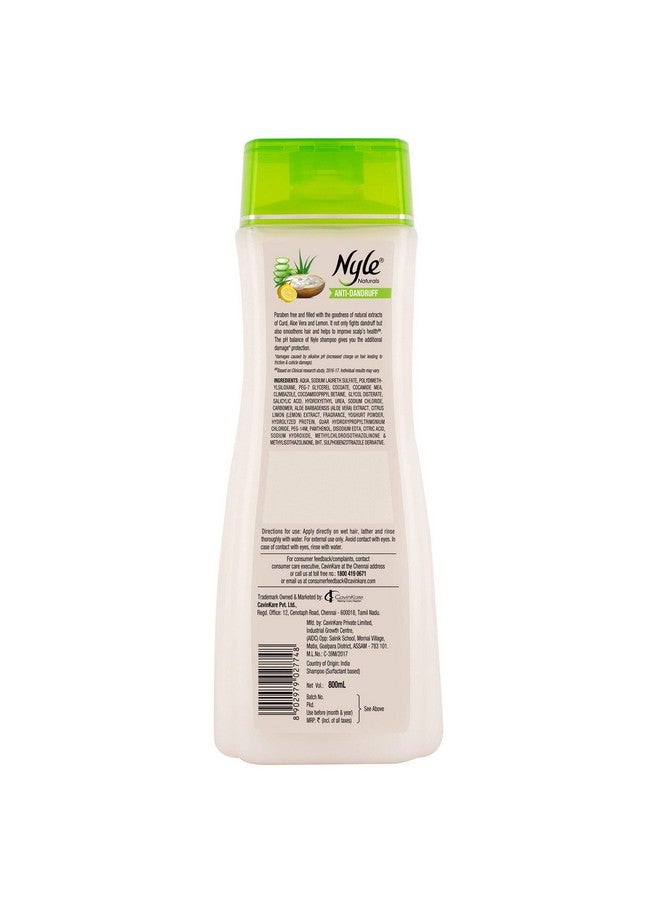 Nyle Naturals Anti Dandruff Shampoo With Lemon And Curd Gentle And Soft Shampoo Ph Balanced And Paraben Free For Men And Women 800Ml - Image 2