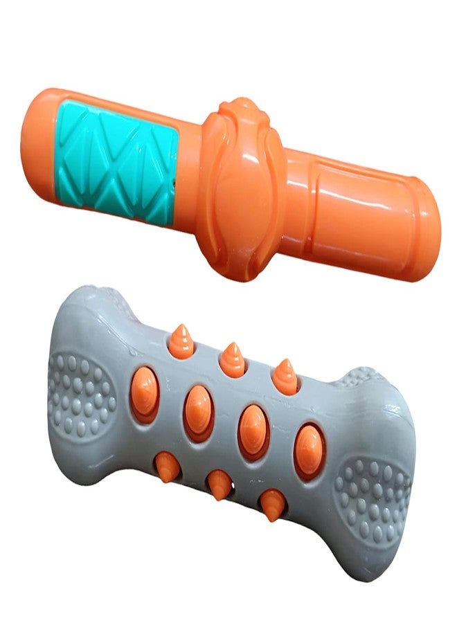 CHIPMONK Set of 2 Squeaky Toy Bite Safe Durable for Puppy Medium Large Dog Non-Toxic Interactive Plushy Active Training & Brain Development Toys Reduces Anxiety Perfect for Your Pets - Random Colors - Image 1