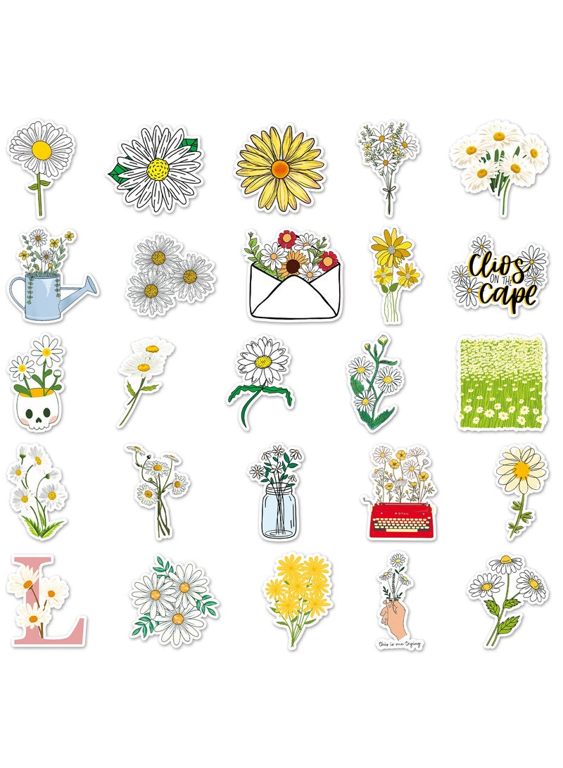 50Pcs Small Daisy Graffiti Stickers Cartoon Flower Stickers DIY Laptop Mobile Phone case Luggage Stickers - Image 3