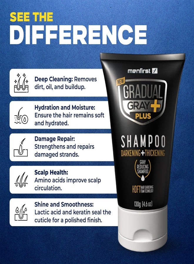 MENFIRST - Gradual Gray PLUS Shampoo - Darkening + Thickening - Gray Hair Shampoo, Intense Pigment, Gray Coverage, Natural Finish, Easy 3-Min Application, 4.6 oz - Image 2