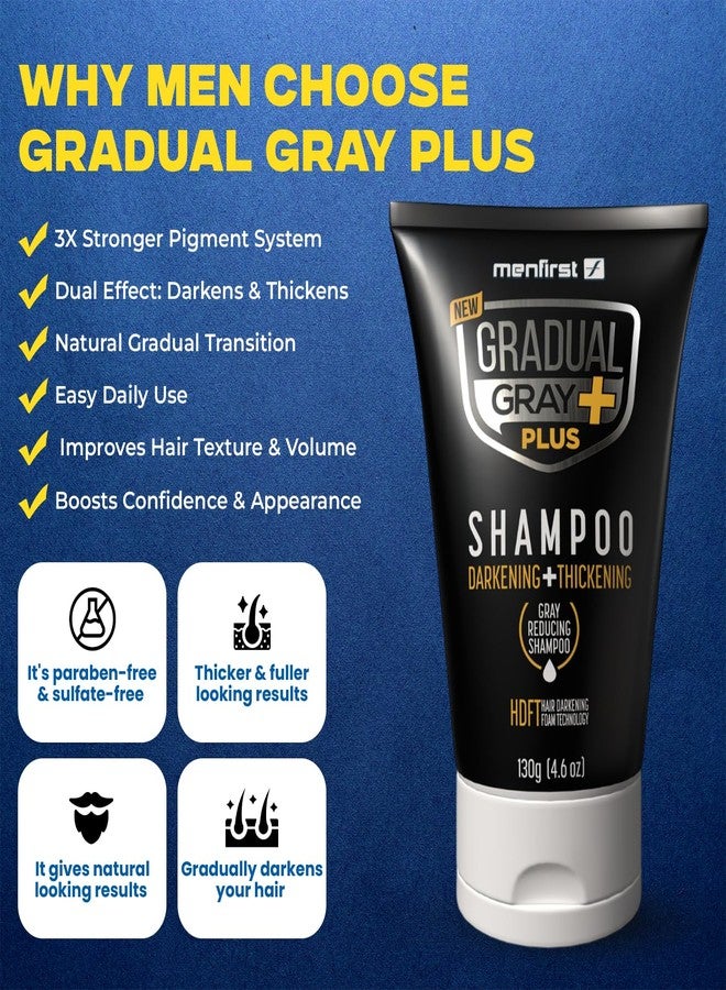 MENFIRST - Gradual Gray PLUS Shampoo - Darkening + Thickening - Gray Hair Shampoo, Intense Pigment, Gray Coverage, Natural Finish, Easy 3-Min Application, 4.6 oz - Image 4