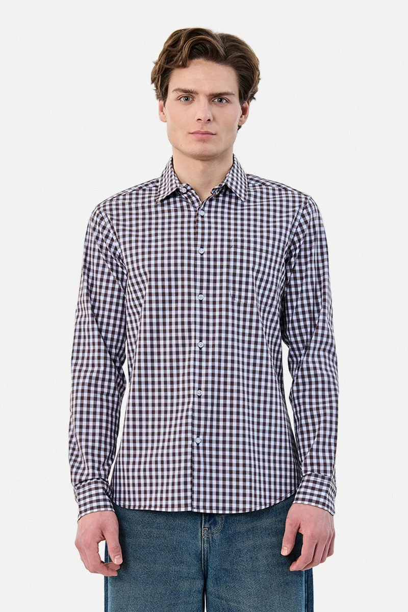 SNITCH Slim Fit Stretch Checks Shirt