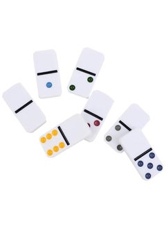 VIO Dominoes Double Six Color Dot Dominoes Standard Set of 28 Tiles with Tin Storage Case Classic Numbers Game Set Travel Game Set 2 to 4 Players  - Image 1