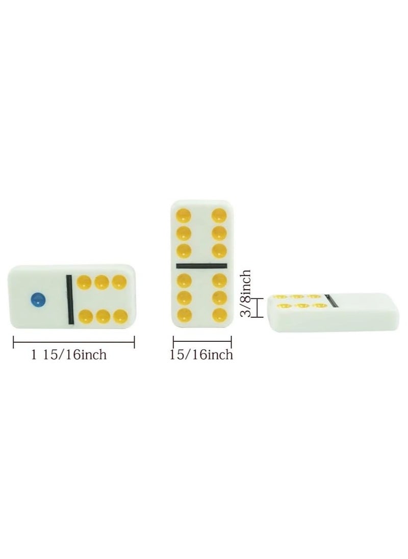 VIO - Dominoes Double Six Color Dot Dominoes Standard Set of 28 Tiles with Tin Storage Case Classic Numbers Game Set Travel Game Set 2 to 4 Players - Image 1