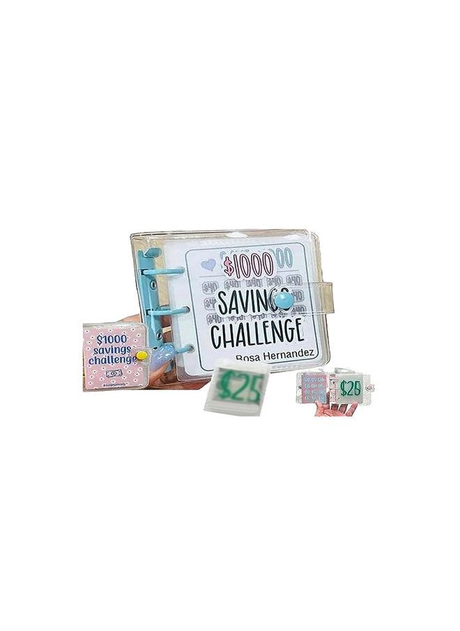 Thoraya Cash Envelope Binder Reusable Portable Save 1000 Dollars Money Saving Binder for Home School Office  - Image 1