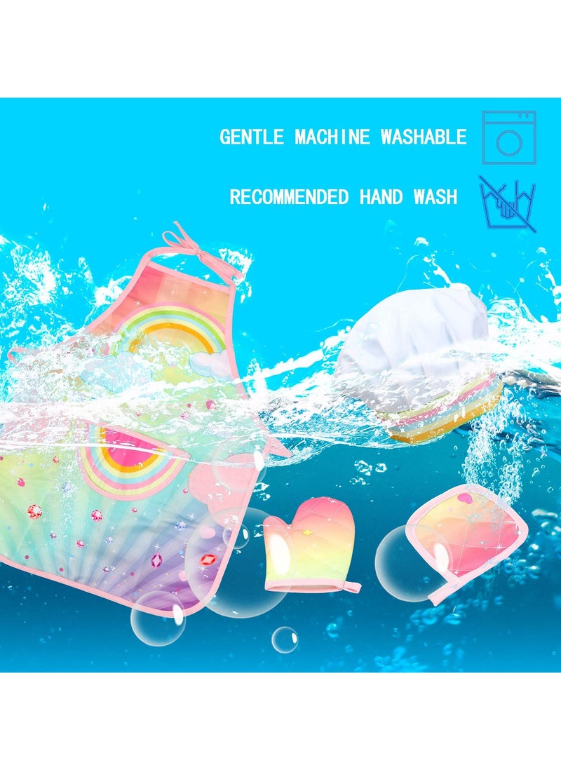 SYOSI Cooking and Baking Set for Kids, 26 Pcs Baking Kit for Boys and Girls Kids Chef Role Play Costume Set with Apron/Hat/Cooking Mitt/Utensils/Cupcake Molds for Toddler Ages 3+ - Image 4