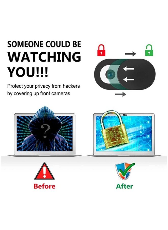 Umiwin غطاء حماية لكاميرا الويب للهاتف مكون من 6 قطع باللون الأسود - Image 2