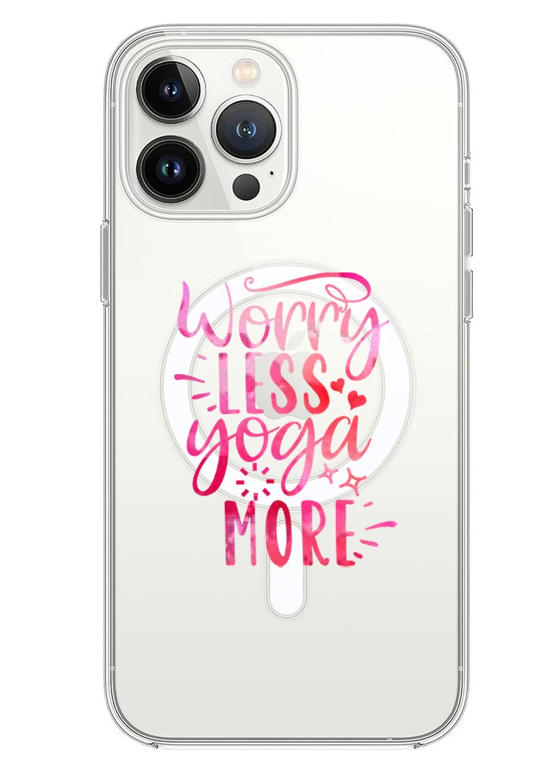 Theodor Magnetic Case for iPhone 14 Pro 6.1-inch Compatible with MagSafe Wireless Charging, Shockproof Phone Bumper Cover Worry less Yoga more copy  - Image 1