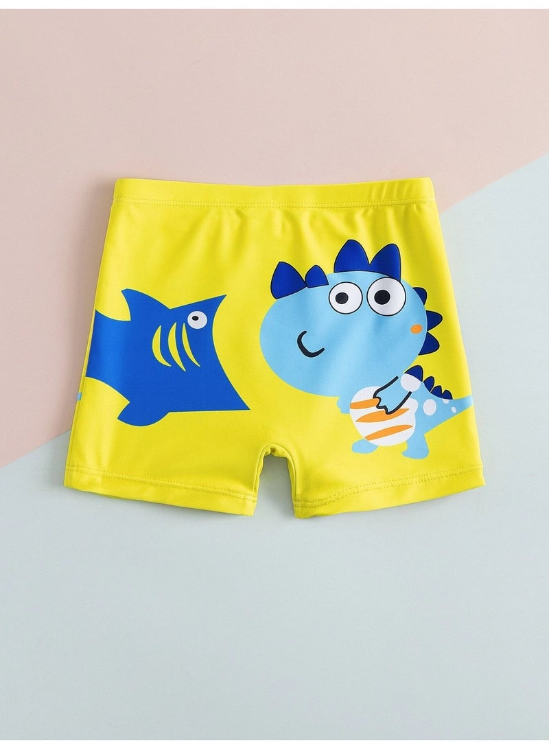 Boys Swim Short Printed Dinosaur And Shark One Piece Swimwear For Kids In Sea Beach Pool - Image 2