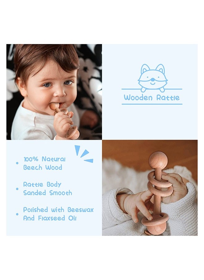 NNEWVANTE Baby Gift Basket, Newborn Gift Set with Baby Rattle, Newborn Baby Gift Set, Newborn Baby Gifts, Medium Baby Gift Basket Kit for Expecting Moms(BLUE)  - Image 4