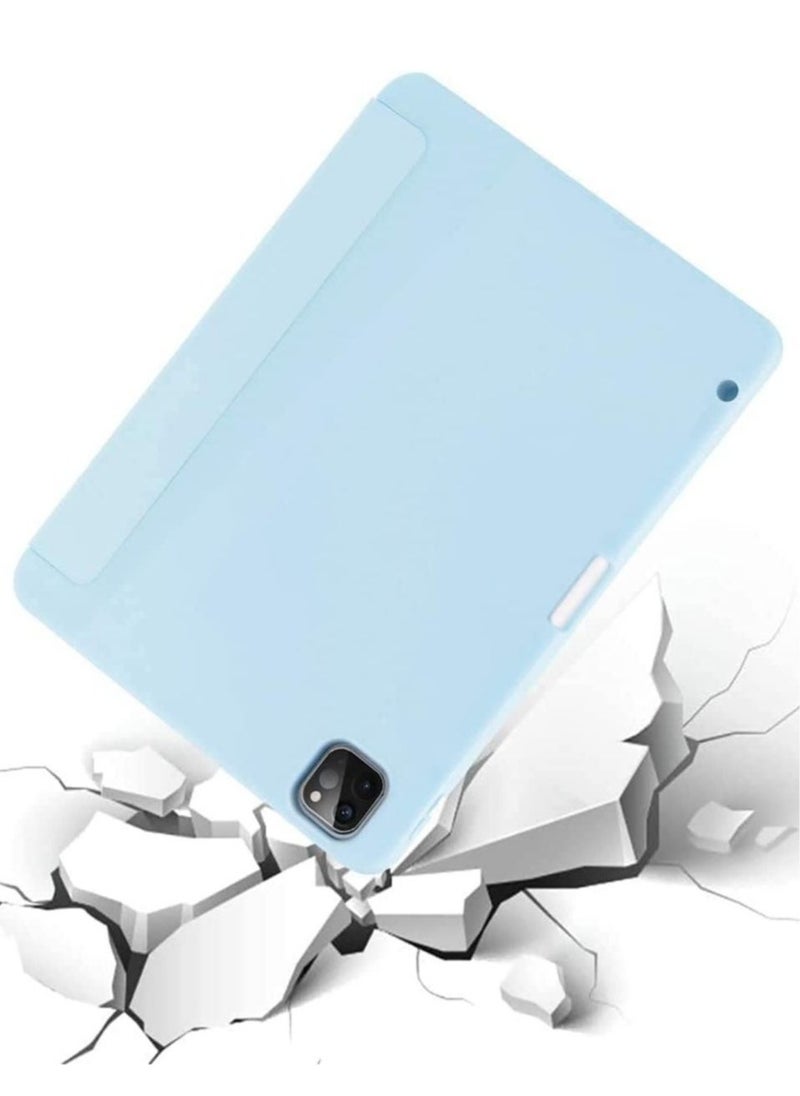 Case for iPad Pro 11 Inch 2021(3rd Gen)/2020(2nd Gen) with Pencil Holder [Support iPad 2nd Pencil Charging/Pair] Slim Trifold Stand, Smart Protective Case Cover (Light Blue) - Image 2