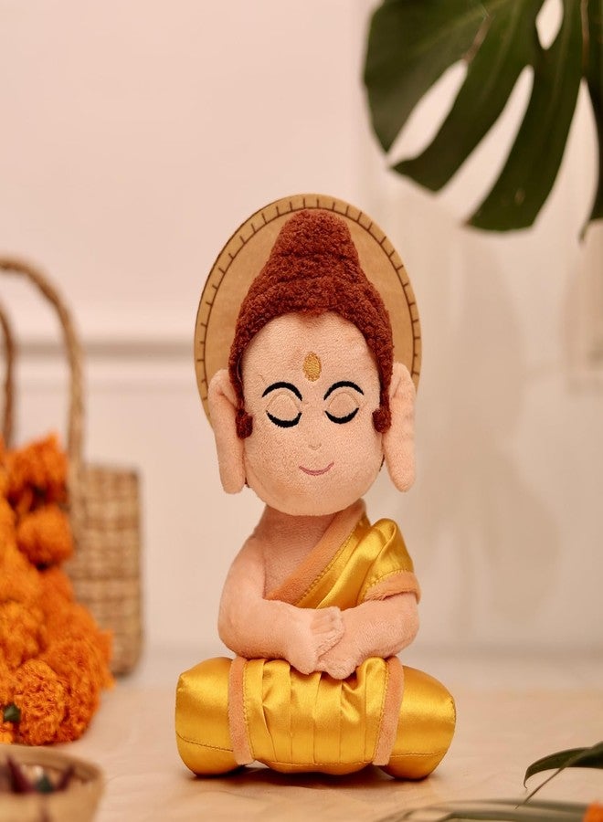 Panda's Box Mantra Chanting Lord Gautam Buddha Soft Toy | Plush Musical Meditating Idol/Showpiece for Home Decor | Non-Toxic, Safe I Make Kids Learn Values Like Kindness & Compassion | 25CM - Image 3