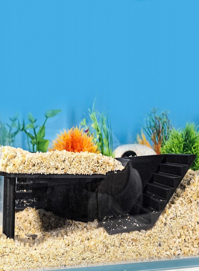 LingoFoto Aquarium Undergravel Fish Tunnel Hide Cave Corner Fishes Tank Decorations Under Gravel Viewing Tunnel Fish Cave for Aquarium Hideout (Black,Style 3) - Image 2