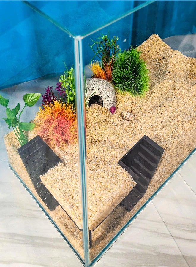 LingoFoto Aquarium Undergravel Fish Tunnel Hide Cave Corner Fishes Tank Decorations Under Gravel Viewing Tunnel Fish Cave for Aquarium Hideout (Black,Style 3) - Image 3