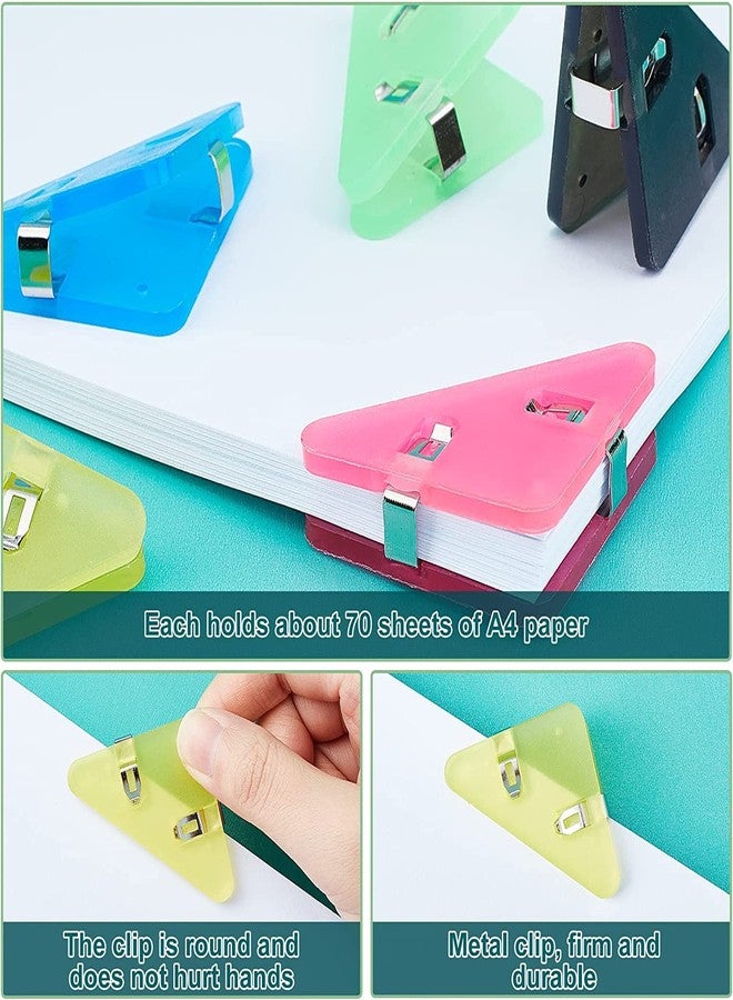 JICOOT 10 PCS Triangle Paper Clip, Bookmarks, Document Tools & Binder Clips - Multi-Color, Office & Reading, Snack / Paper Clamp Clip Dispenser - Image 3