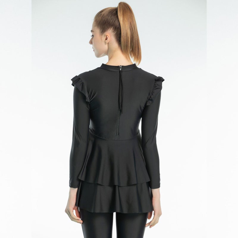 Long Sleeve Burkini Modest Swimwear Black