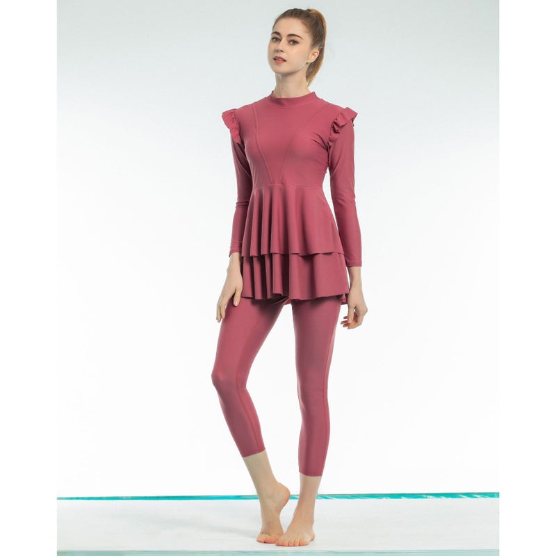 Long Sleeve Burkini Modest Swimwear Black