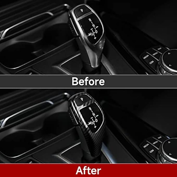 TJMR Car Sticker Decals Gear Shift Knob Cover Carbon Color ABS Trim fits for BMW F20 F21 F22 F30 F31 F32 F33 F34 F35 F36 F07 F10 F12 F15 F16 F25 F26 Accessories (Style B) - Image 5