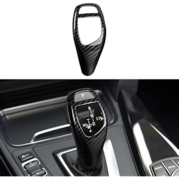 TJMR Car Sticker Decals Gear Shift Knob Cover Carbon Color ABS Trim fits for BMW F20 F21 F22 F30 F31 F32 F33 F34 F35 F36 F07 F10 F12 F15 F16 F25 F26 Accessories (Style B) - Image 1