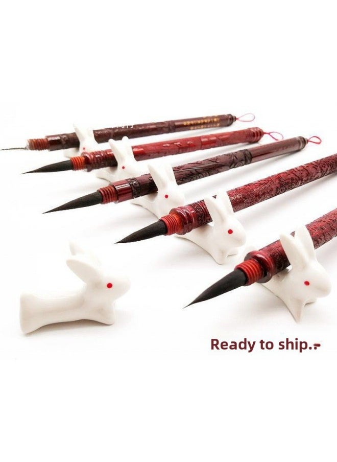 Generic Lanugo Hair Diy Fetal Hair Brush Diy Homemade Lanugo Full Moon Wine Year Of The Rabbit Fetal Hair One-year-old Banquet Baby Souvenir-Color:Ebony Jiuwu + Ebony Dragon Chapter  - Image 4