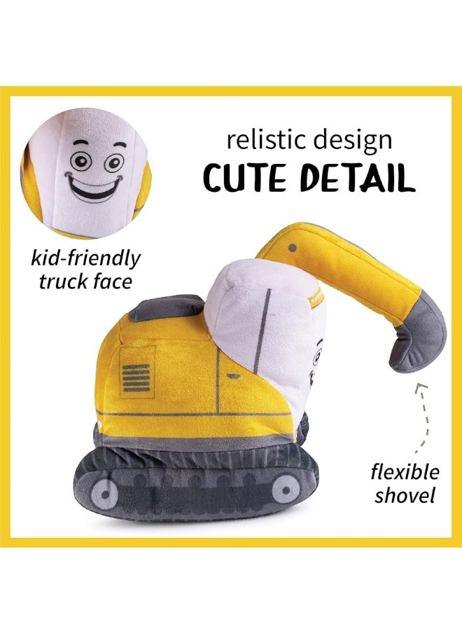 Plush Creations Plush Creations Excavator Toy Figure Plush Construction Stuffed Truck Interactive Excavator Truck Toy for Toddlers  - Image 1