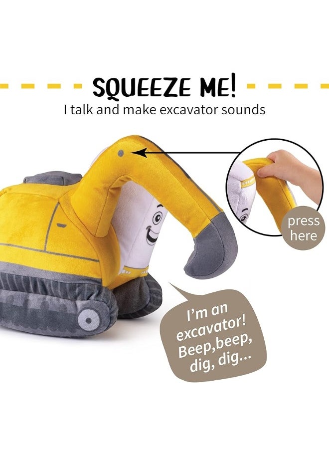 Plush Creations Plush Creations Excavator Toy Figure Plush Construction Stuffed Truck Interactive Excavator Truck Toy for Toddlers  - Image 2
