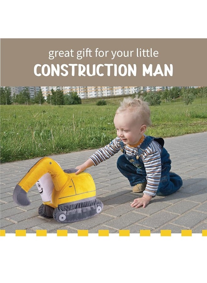 Plush Creations Plush Creations Excavator Toy Figure Plush Construction Stuffed Truck Interactive Excavator Truck Toy for Toddlers  - Image 3