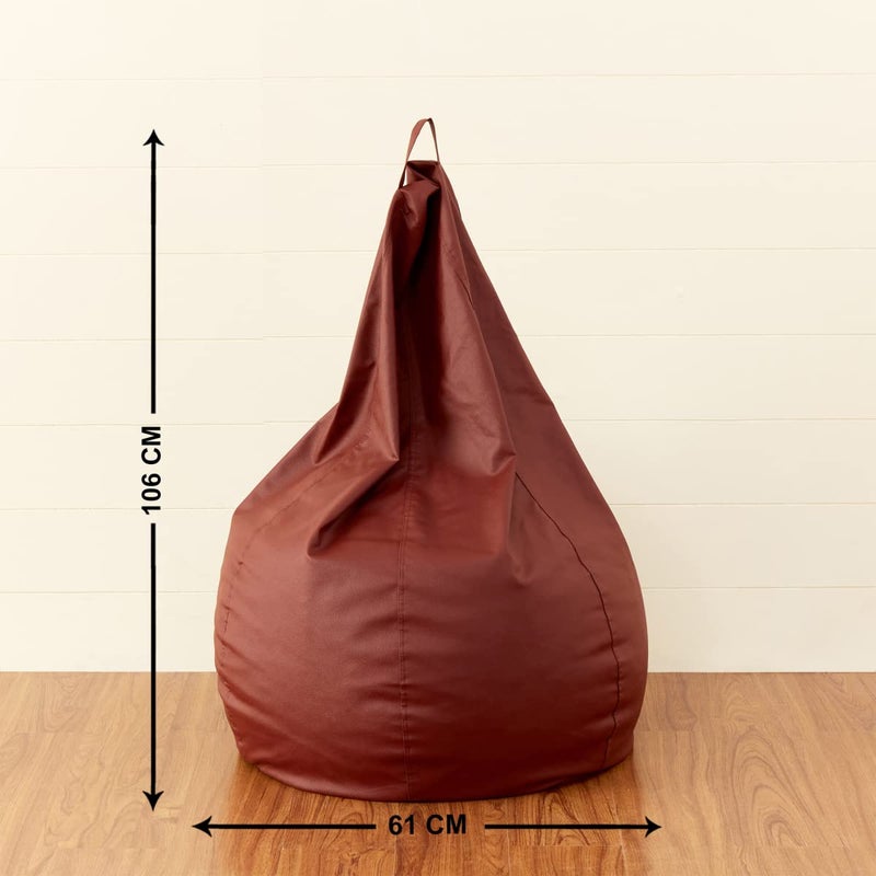 Home Centre Flabby Tan Faux Leather Bean Bag