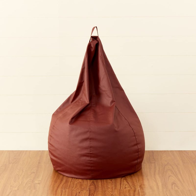 Home Centre Flabby Tan Faux Leather Bean Bag