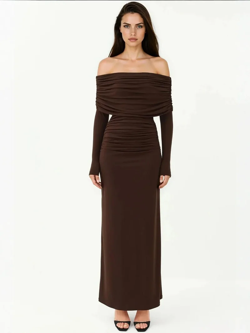 Off-Shoulder Bodycon Maxi Dress