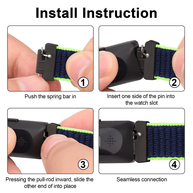 Meliya Nylon Ace 3 Bands Compatible with Fitbit Ace 3 Straps - Soft Skin-Friendly Breathable Ace 3 Bands Wrist Strap Bracelet Accessories (Lime) - Image 3