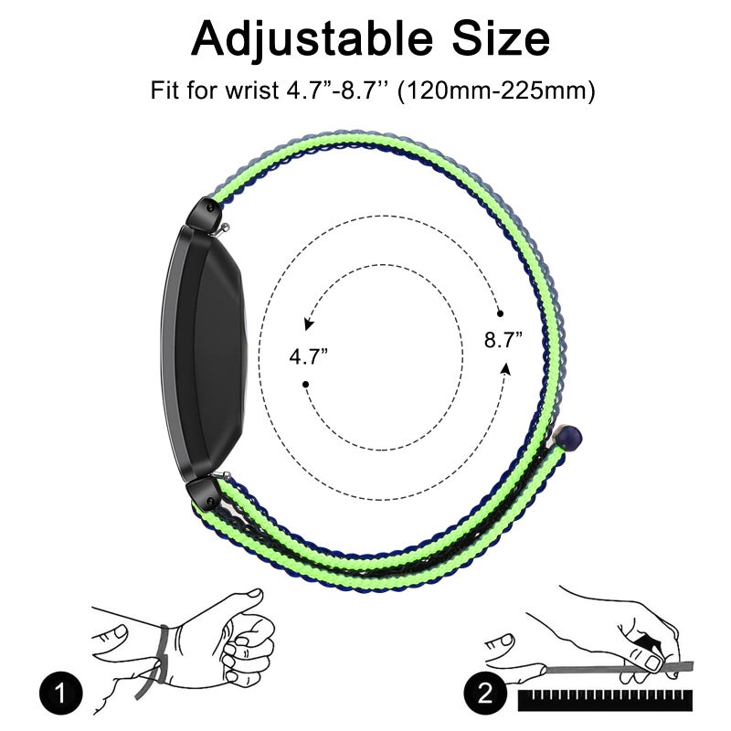 Meliya Nylon Ace 3 Bands Compatible with Fitbit Ace 3 Straps - Soft Skin-Friendly Breathable Ace 3 Bands Wrist Strap Bracelet Accessories (Lime) - Image 4