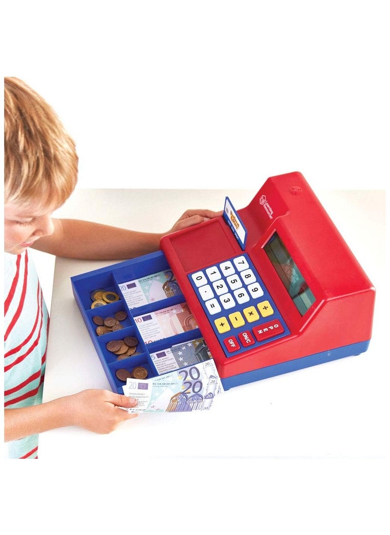 Learning Resources Pretend Calculator Cash Register with Euro Play Money  - Image 3