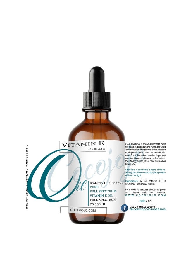 cocojojo Vitamin E Oil 100% Pure & Undiluted Full Spectrum D Alpha Tocopherol 75000 Iu 4 Oz Glass & Dropper For Skin Hair Nails Body Care Hydrating Rejuvenating Skin Oil  - Image 2